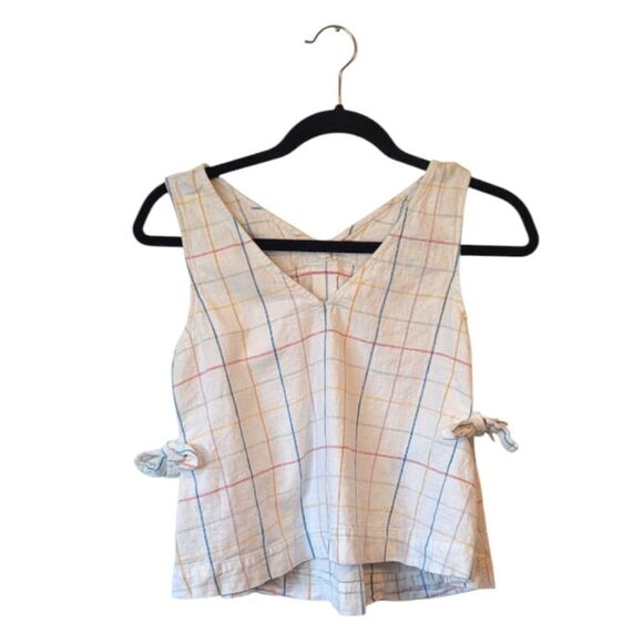 Madewell White Multi-Colored Grid Tank Top Size XS - Picture 1 of 5